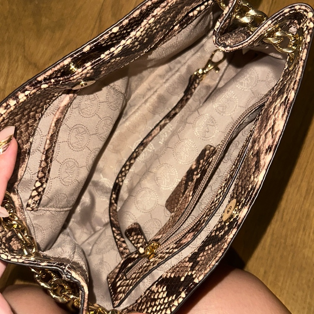 Michael Kors Jet Set Python Print Shoulder Bag - image 4